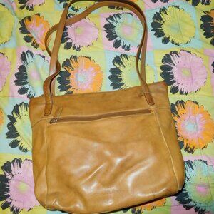 Vintage TAN leather Stone Mountain shoulder bag purse